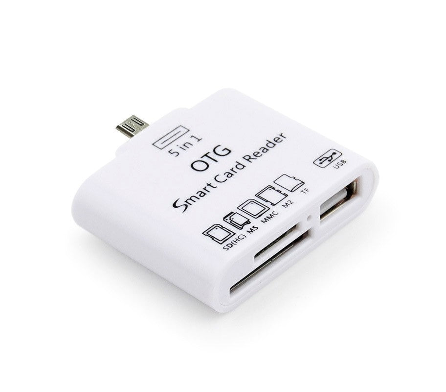 Kit connecteur 5 en 1 lecteur cartes mémoire USB micro USB LIGHTNING Smartphone