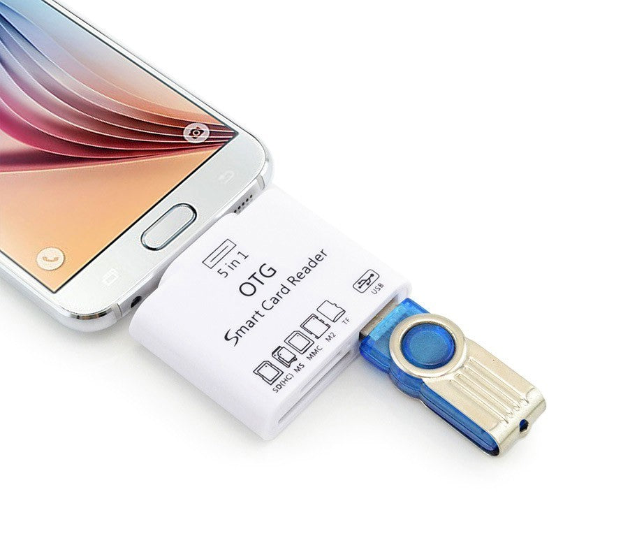 Kit connecteur 5 en 1 lecteur cartes mémoire USB micro USB LIGHTNING Smartphone