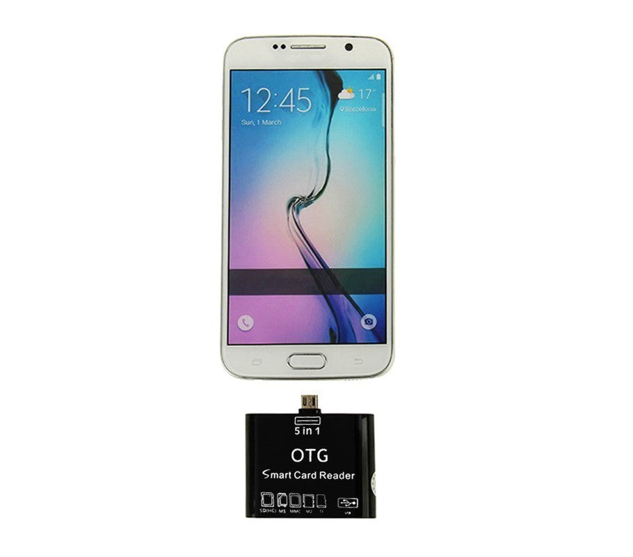 Kit connecteur 5 en 1 lecteur cartes mémoire USB micro USB LIGHTNING Smartphone