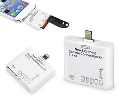 Kit connecteur 5 en 1 lecteur de cartes mémoire et USB LIGHTNING pour Smartphone