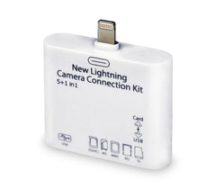 Kit connecteur 5 en 1 lecteur de cartes mémoire et USB LIGHTNING pour Smartphone