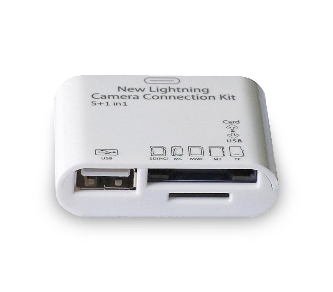 Kit connecteur 5 en 1 lecteur de cartes mémoire et USB LIGHTNING pour Smartphone
