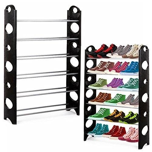 Meuble à chaussure de 6 étages pour 18 paires, mod. noir, démontable