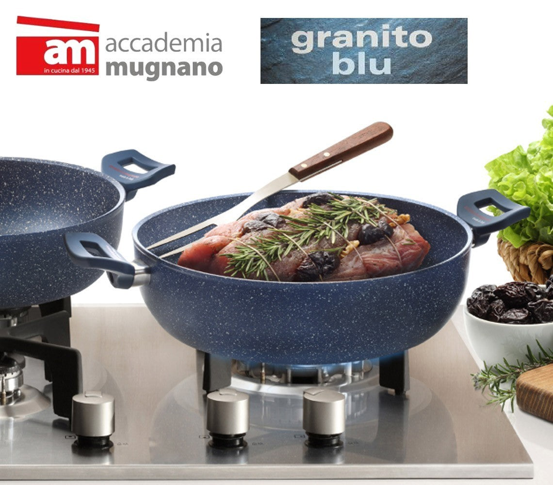 Casserole anti-adhésive avec deux poignées 26 cm Accademia Mugnano GRANITO BLU