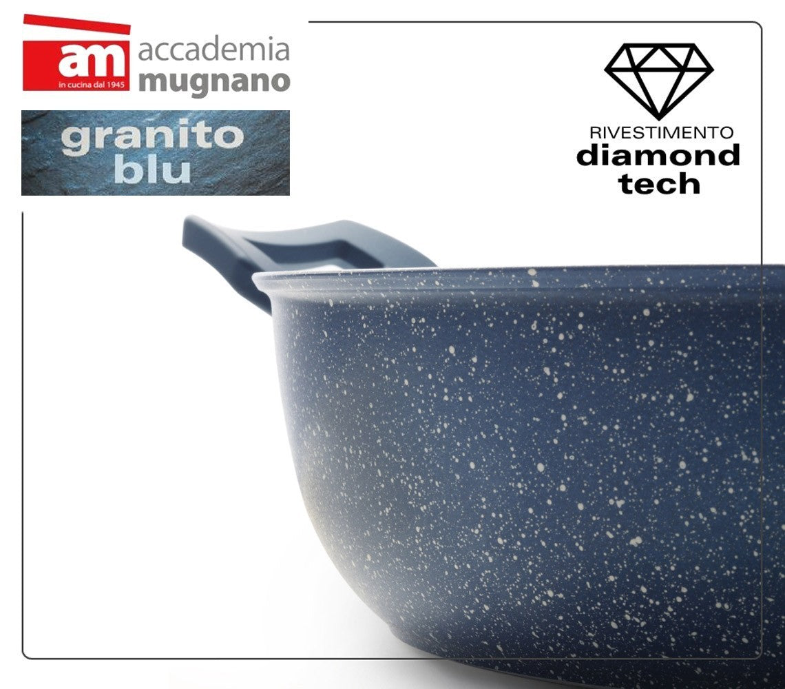 Casserole anti-adhésive avec deux poignées 26 cm Accademia Mugnano GRANITO BLU