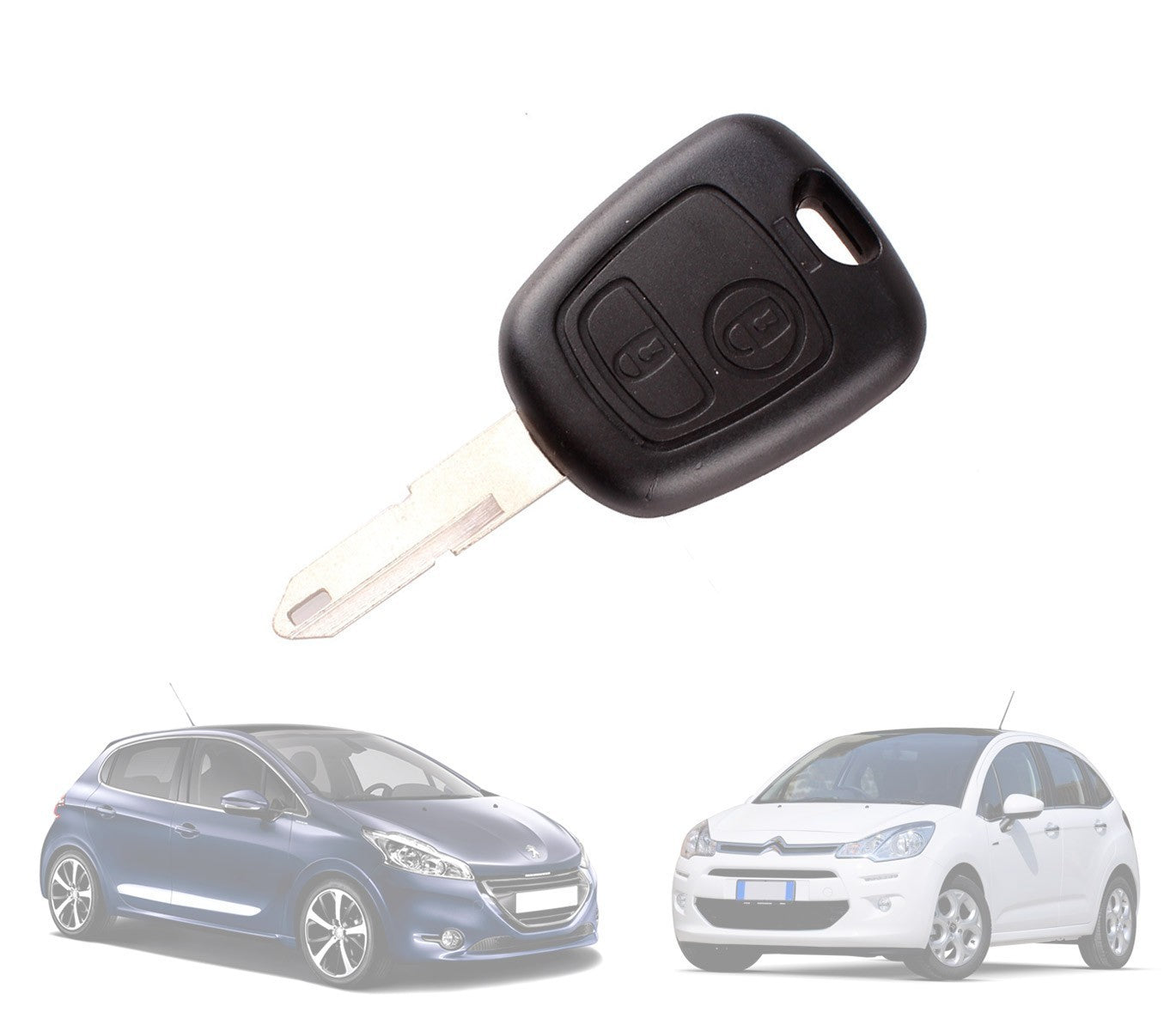 Coque de clé verrouillage télécommande 2 boutons à distance pour Citroen Peugeot