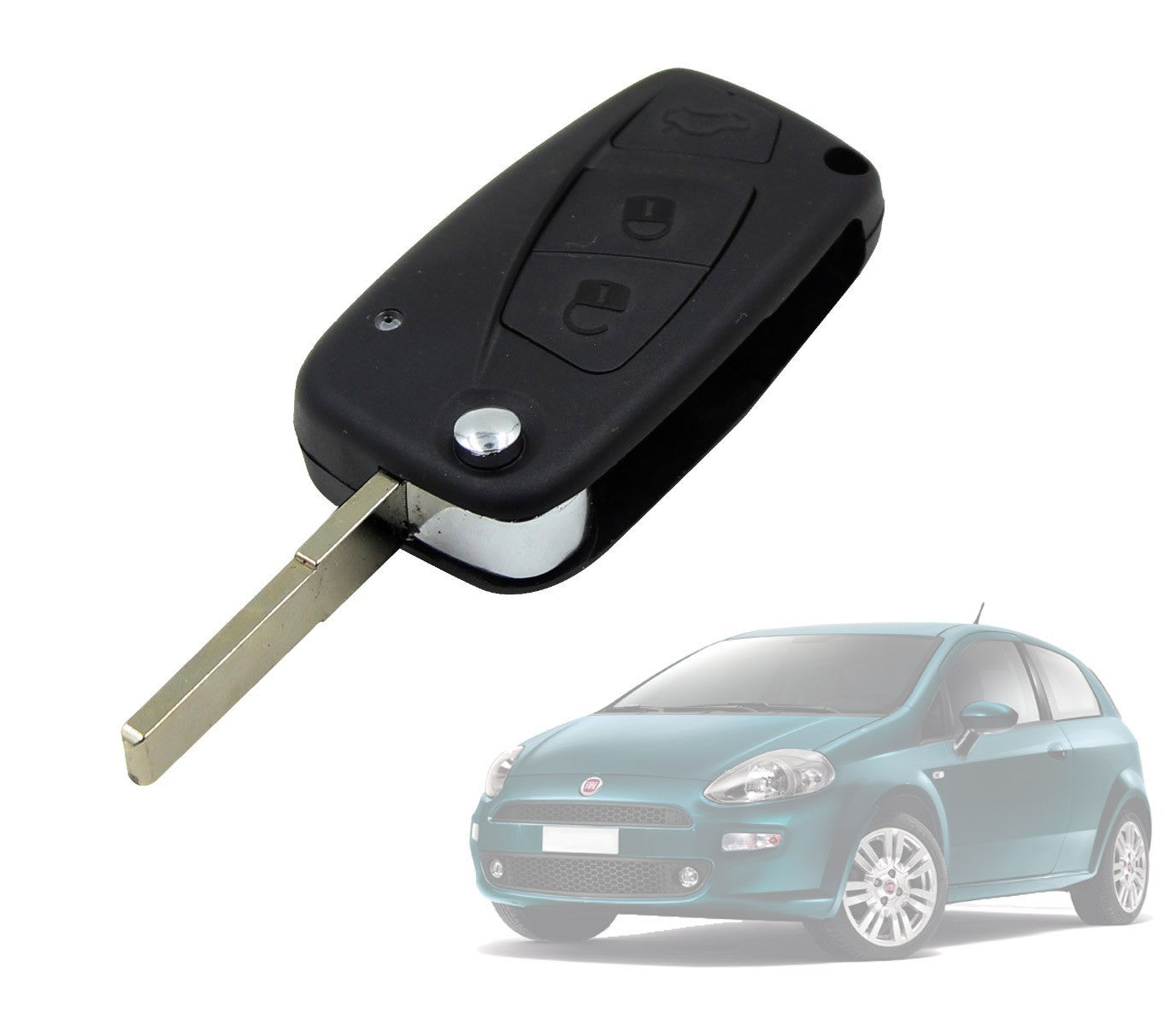Coque de clé de verrouillage télécommande 3 boutons à distance pour voiture Fiat