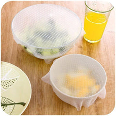 3581 Set de 3 couvercles extensibles hermétiques magiques en silicone 20 x 20 cm