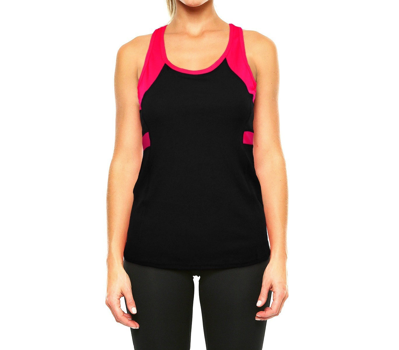 KZ-310 Débardeur sport femme décolleté olympic et détails fluo