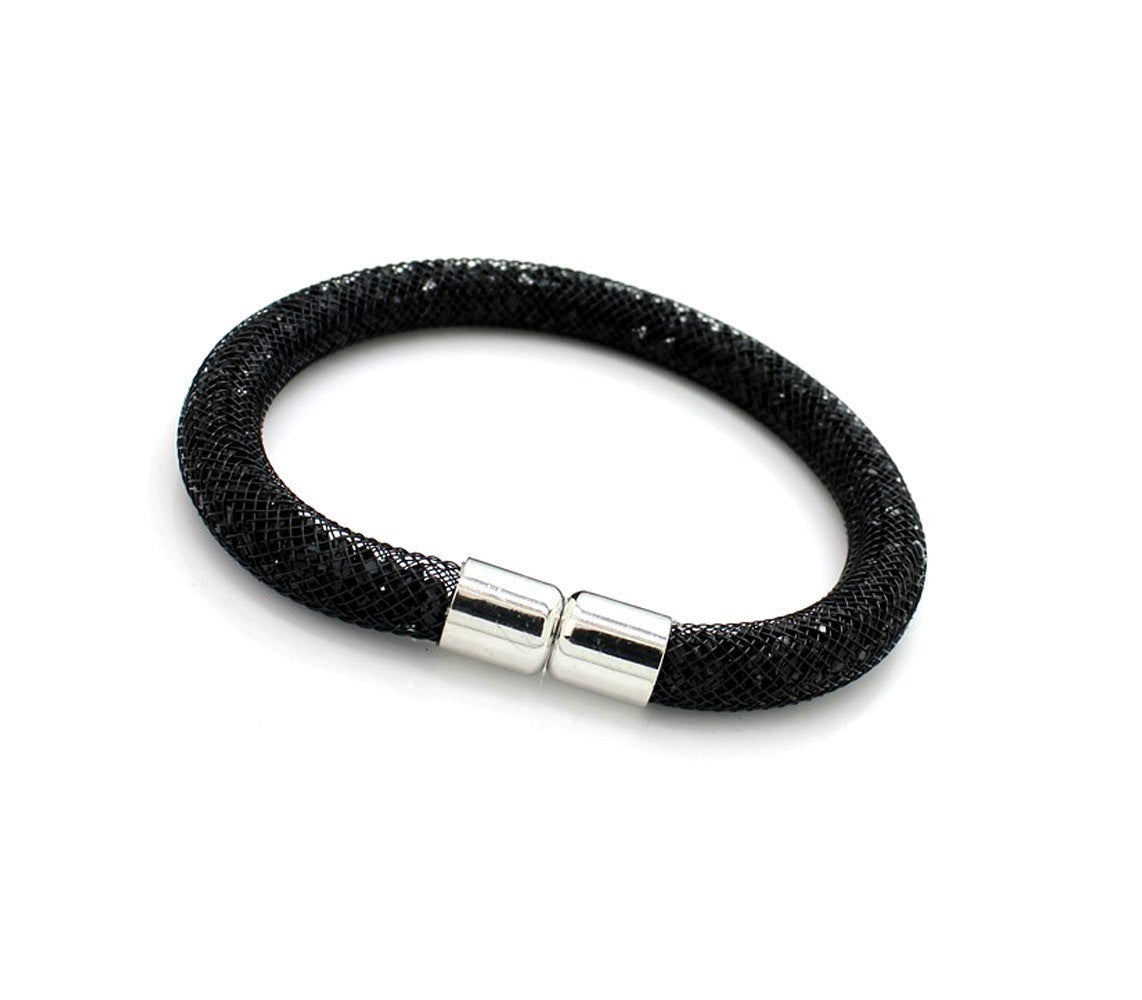 Bracelet avec strass en filet 20 cm Crystal Falls effet 3D fermeture magnétique