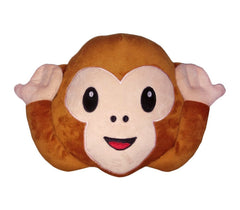 621048  Coussin 3 en 1 décoratifs émoticône les trois singes de la sagesse 30cmø