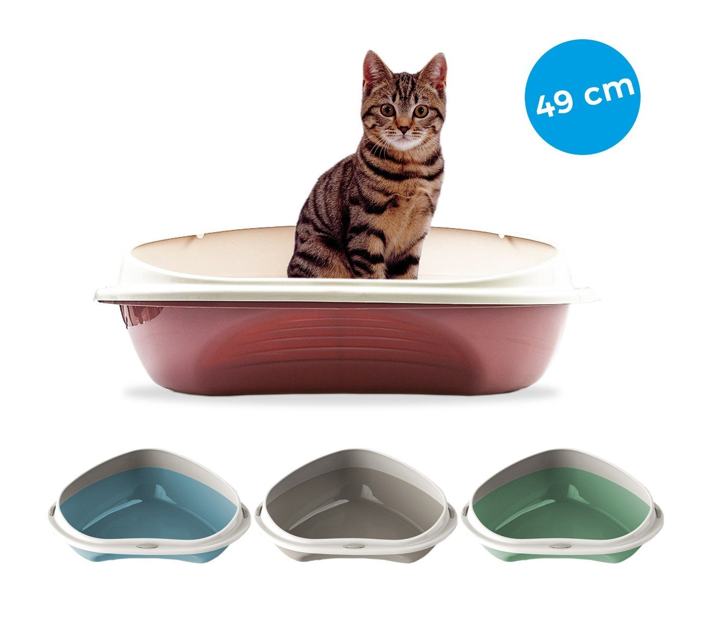 105355 Bac à litière d'angle pour chats SHUTTLE ANGOLARE 49cm plusieurs couleurs