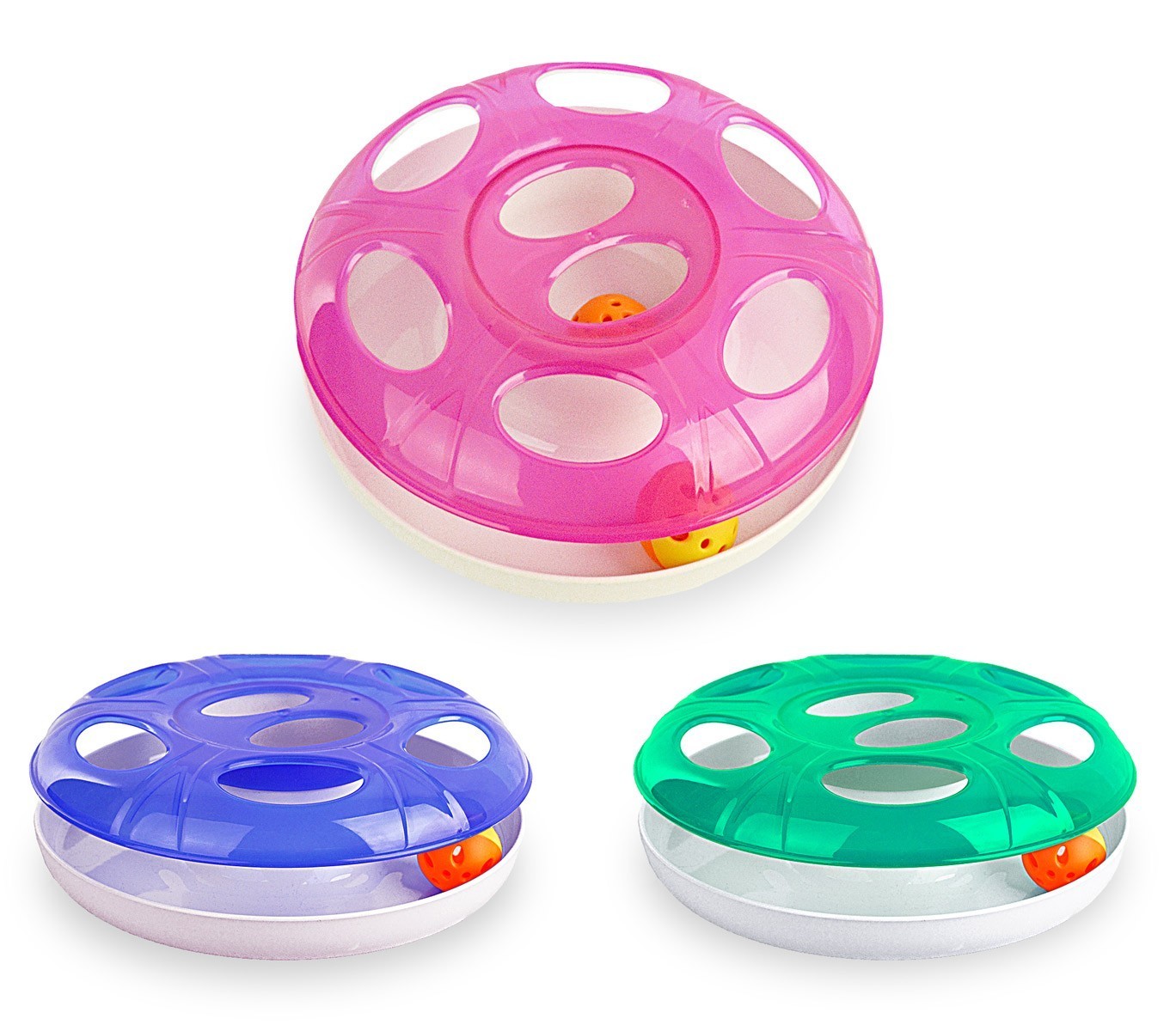 106055 Jouet interactif pour chat avec balle à l'intérieur 25 cm ø 3 couleurs