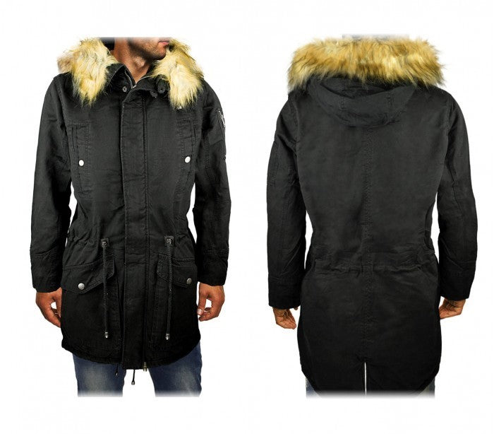 D-201 Parka à capuche Z-DESIGN pour homme mod. WINTER COOL avec fausse fourrure