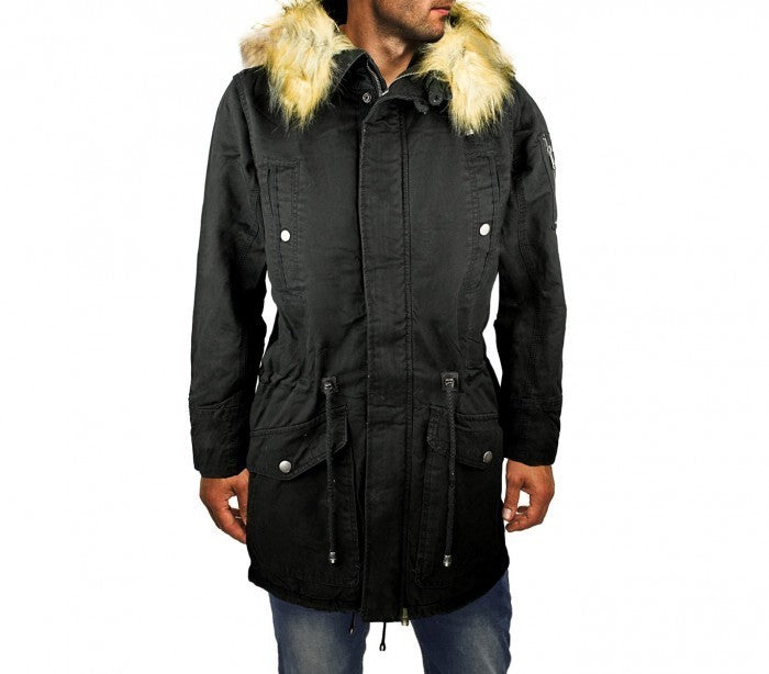 D-201 Parka à capuche Z-DESIGN pour homme mod. WINTER COOL avec fausse fourrure
