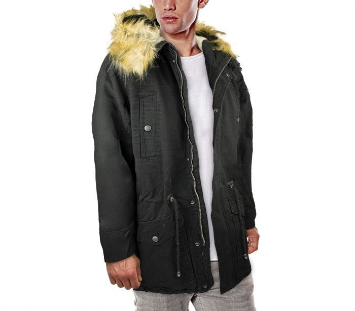D-201 Parka à capuche Z-DESIGN pour homme mod. WINTER COOL avec fausse fourrure
