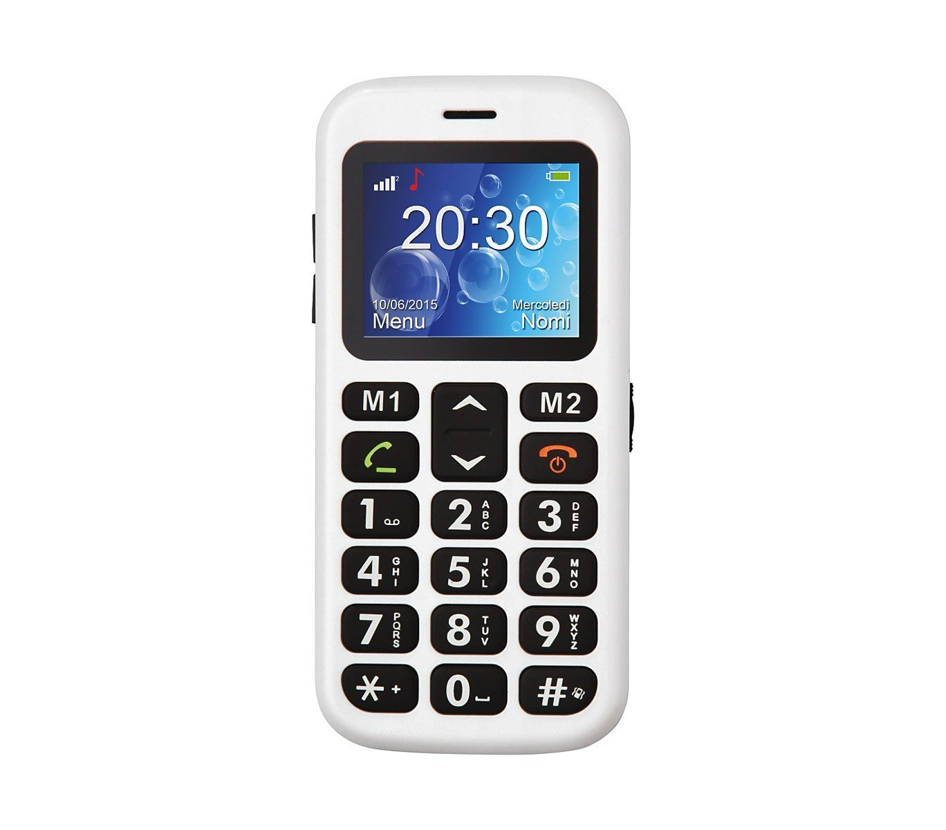 MS-301 Téléphone portable pour personnes âgées Techmade blanc avec bouton SOS