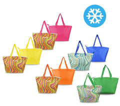 375839 Sac isotherme FREE-GO fantaisie ondes multicolore à double poignée