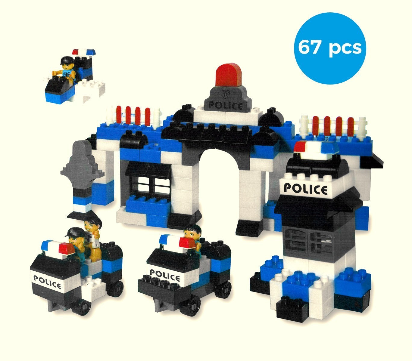 339527 Playset de briques de construction POLICE STATION 67 éléments CIGIOKI