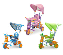 TS43 Tricycle poussette à pédales SCHIANO avec capot et siège anti-chute 