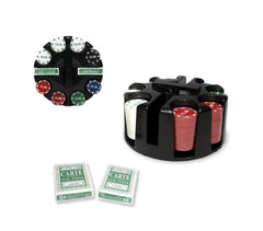 478024 Set de poker CIGIOKI avec 2 jeux de cartes 200 jetons et rangement