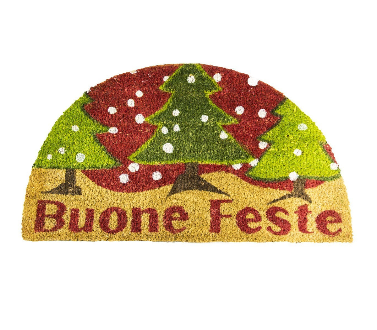 228865 Paillasson demi-lune noël BUONE FESTE en fibre de coco antidérapant