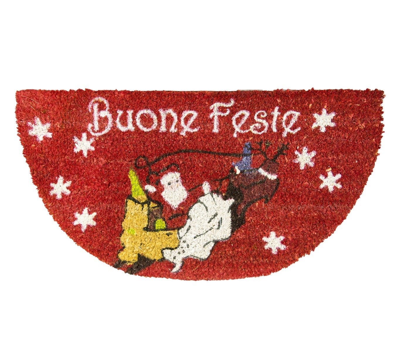 228865 Paillasson demi-lune noël BUONE FESTE en fibre de coco antidérapant