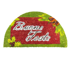 228865 Paillasson demi-lune noël BUONE FESTE en fibre de coco antidérapant