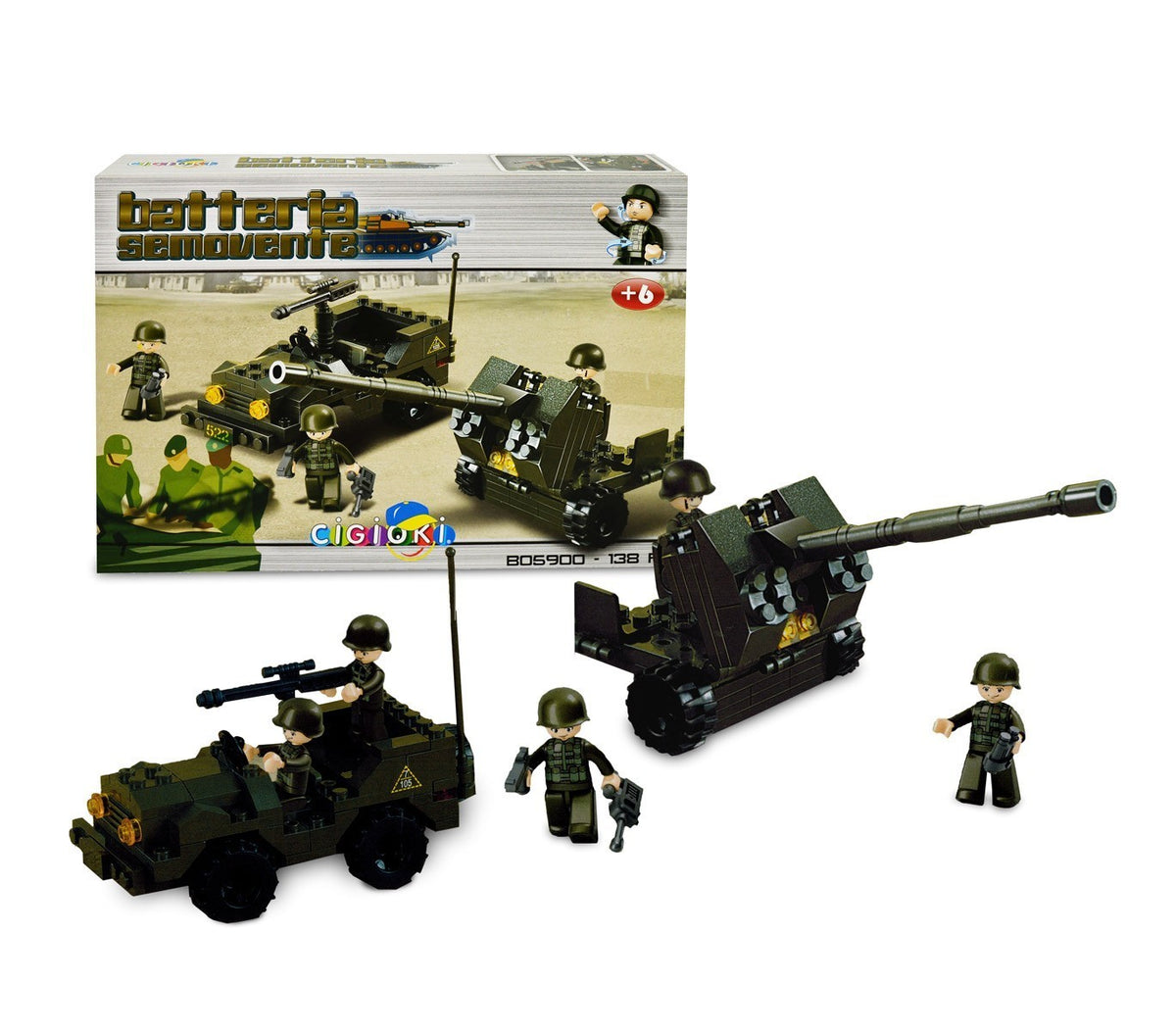 121313 Playset de briques de construction SQUADRA D'ASSALTO CIGIOKI 138 éléments
