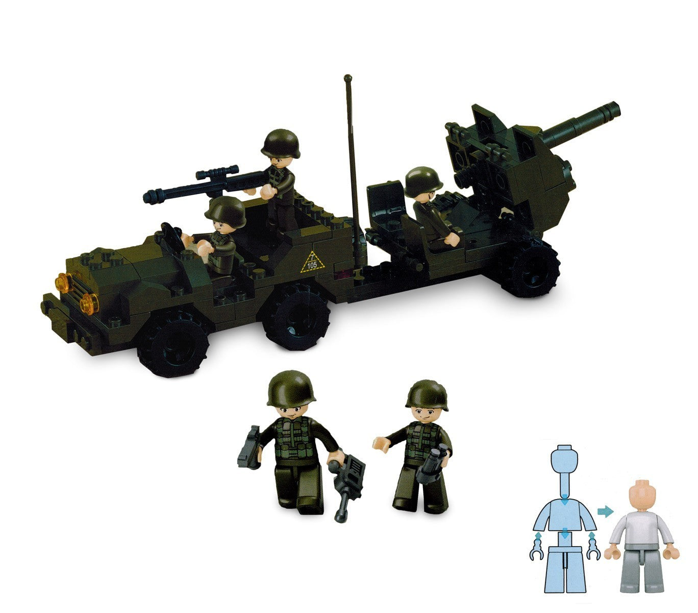 121313 Playset de briques de construction SQUADRA D'ASSALTO CIGIOKI 138 éléments