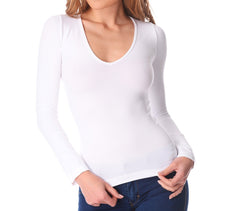 VKA25 Pack de 5 sous-pull modèle Lisa pour femme col en V effet thermique