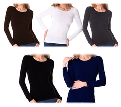 VKA20 Pack de 5 sous-pulls modèle Ilenia pour femme col rond effet thermique