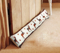 653445 Coussin bas de porte fantaisie noël motif renne 86 x 14 x 5 cm