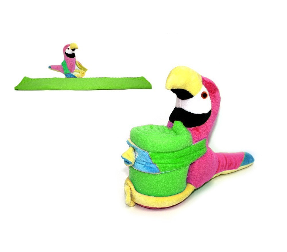 184592 Set de Perroquet en peluche et couverture polaire dollyssimi 100 x 75 cm