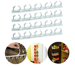 4369 Set de porte épices 4 étagères avec 5 clips rangement adhésif mural