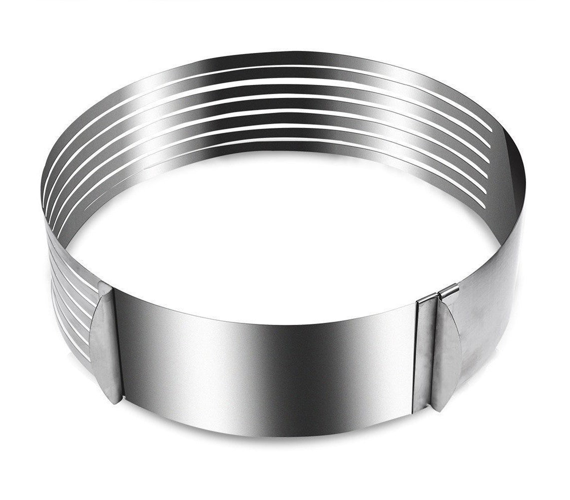 4361 Moule guide de coupe extensible pour gâteaux inox 7 fentes ø de 16 à 20 cm