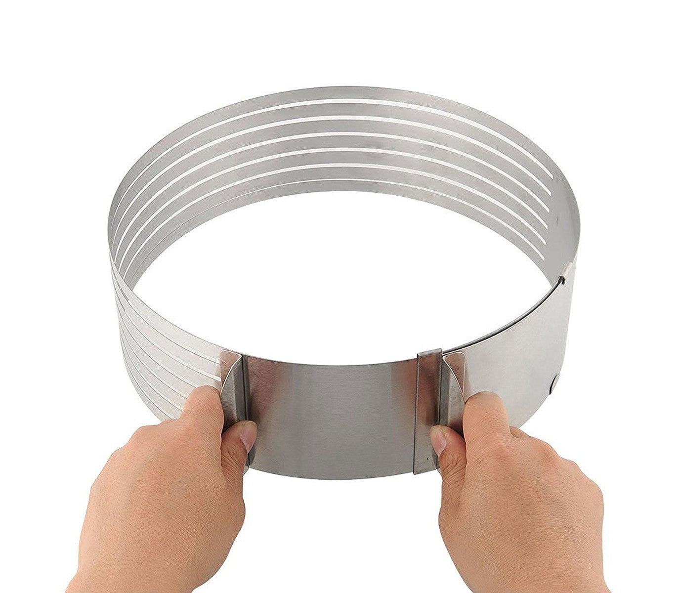 4361 Moule guide de coupe extensible pour gâteaux inox 7 fentes ø de 16 à 20 cm