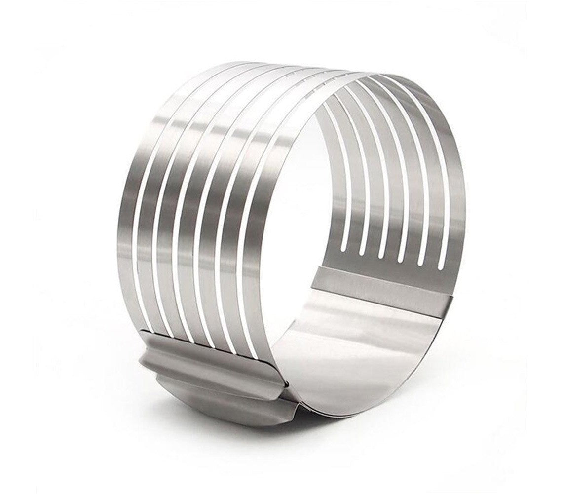 4361 Moule guide de coupe extensible pour gâteaux inox 7 fentes ø de 16 à 20 cm