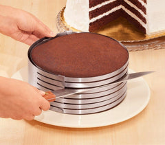 4361 Moule guide de coupe extensible pour gâteaux inox 7 fentes ø de 16 à 20 cm