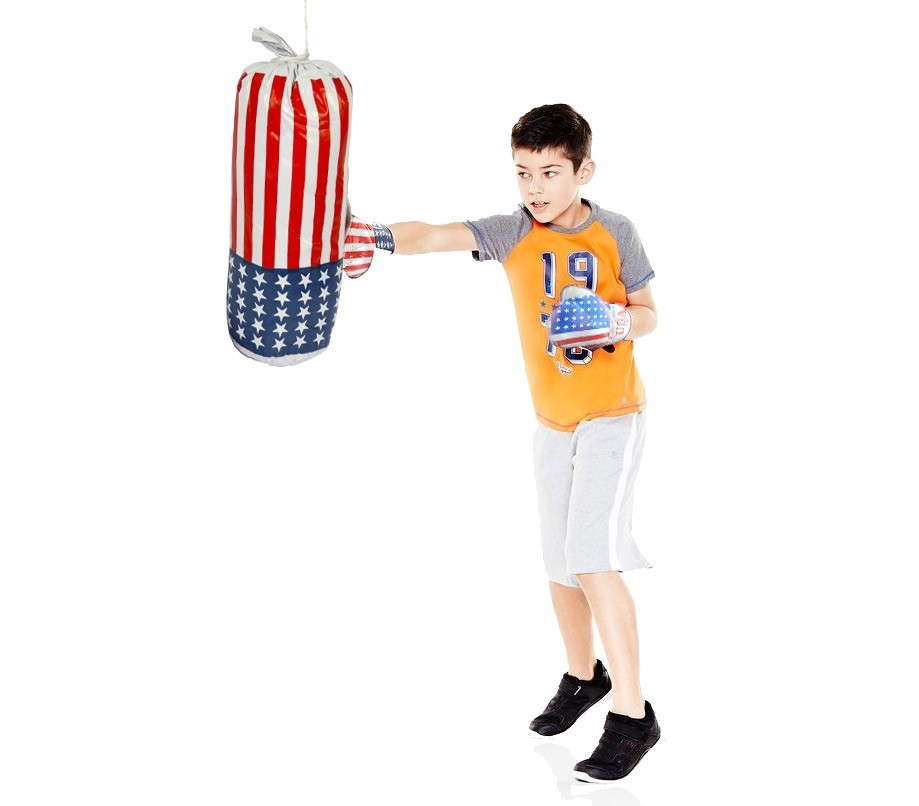 824005 Set de boxe pour enfants AMERICA FIGHT pour l'entraînement sac et gants