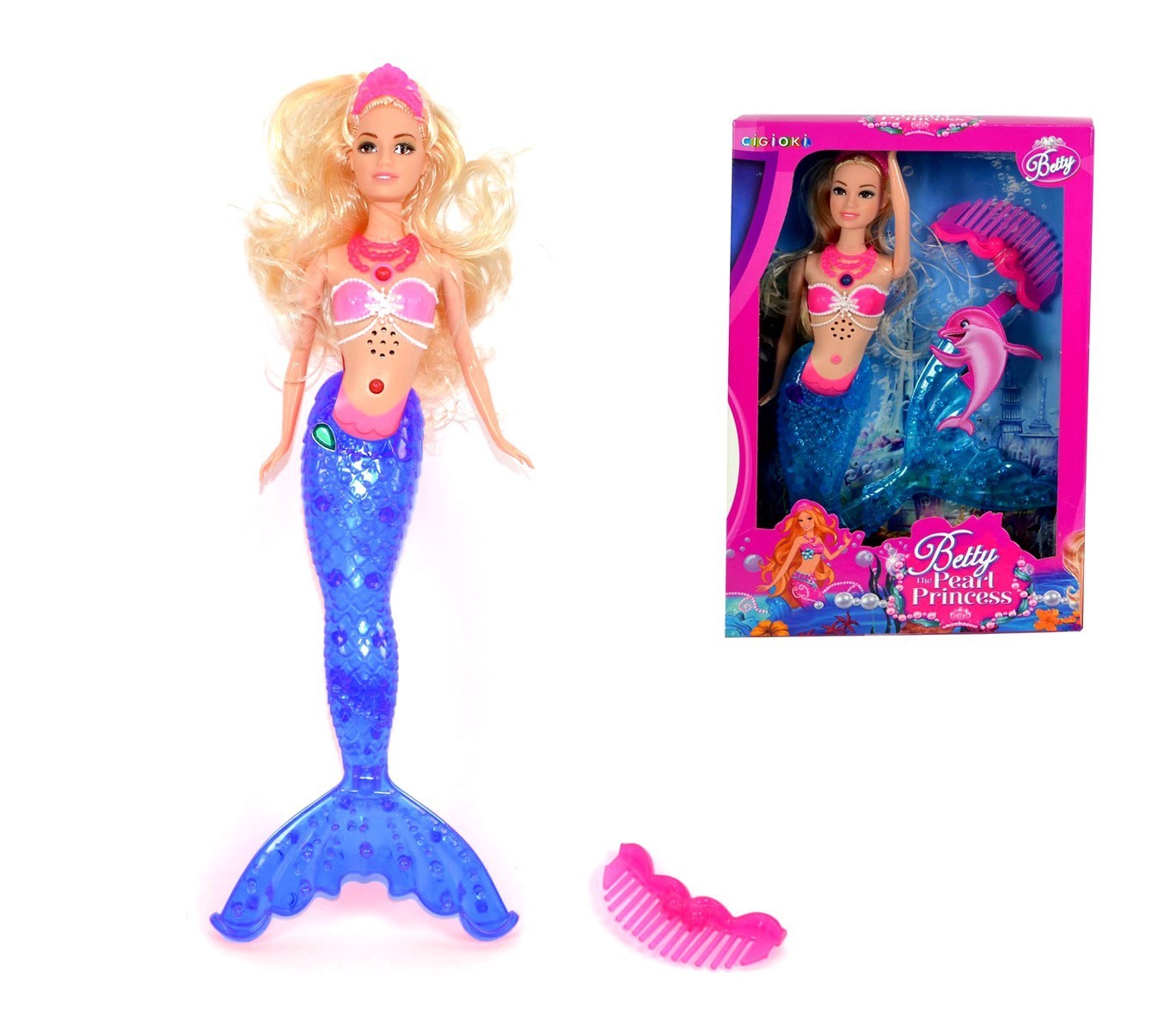 305782 Poupée Betty princesse sirène avec des accessoires en deux couleurs