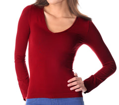 VKA25 Pack de 5 sous-pulls Luna manches longues col V pour femme effet thermique