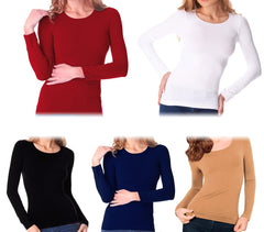VKA20 Pack de 5 sous-pulls Suami manches longues col rond femme effet thermique