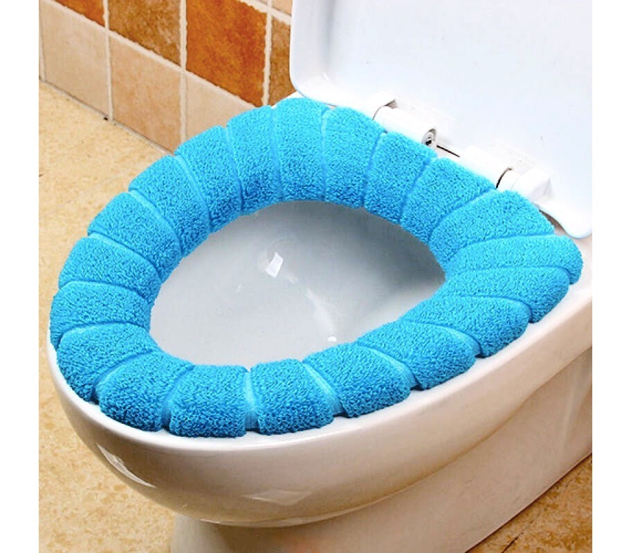 4367 Couvre-siège en tissu pour le wc diamètre 30 cm doux et chaud