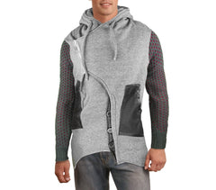 87329 Veste pour homme modèle Sedrik coupe asymétrique détails sur manches