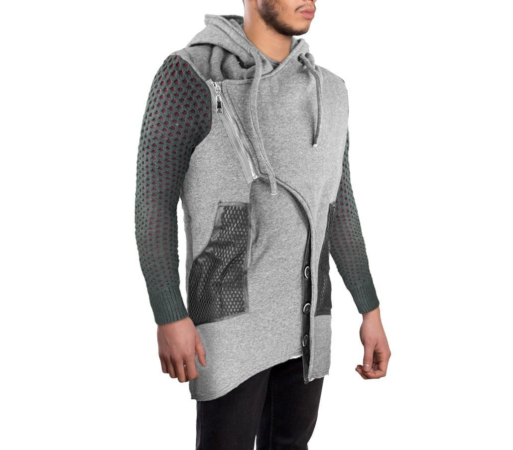 87329 Veste pour homme modèle Sedrik coupe asymétrique détails sur manches