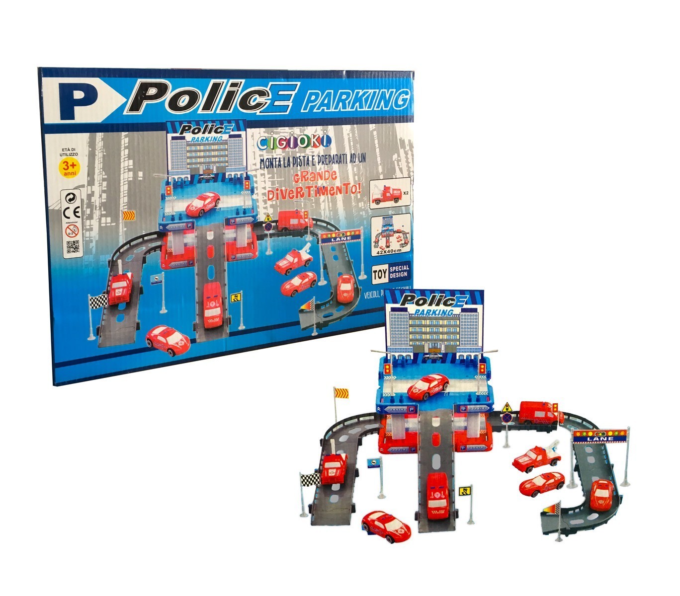 358597 Parc de stationnement de la police CIGIOKI avec voitures incluses