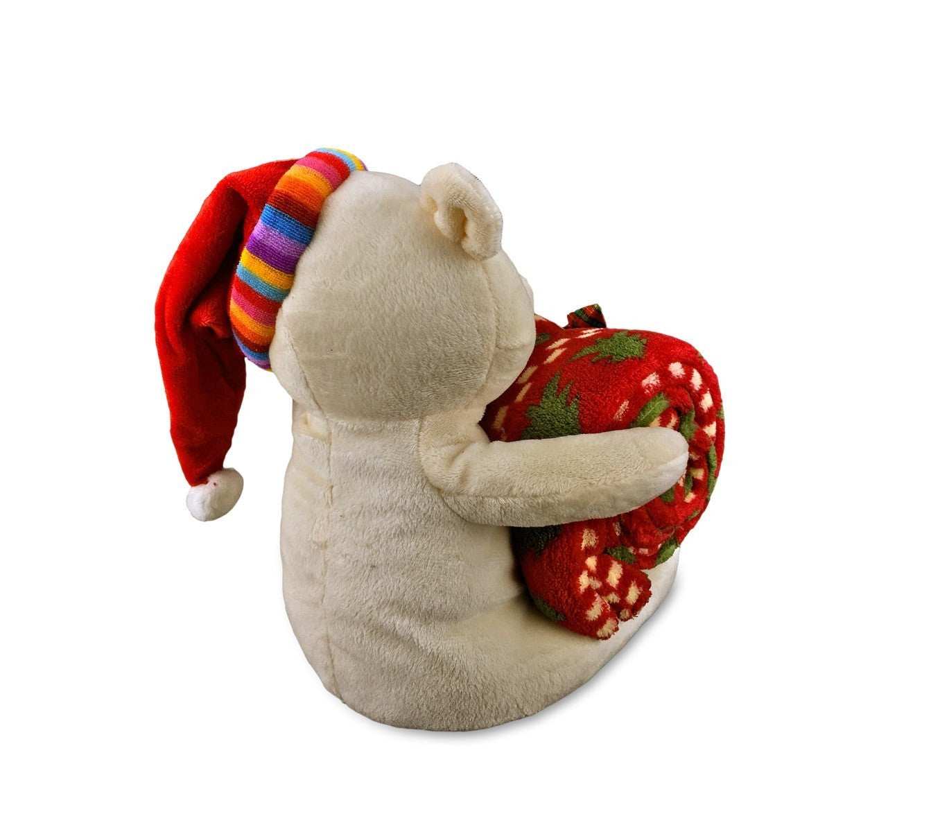 575020 Set de peluche et couverture polaire thème de Noël idée cadeau 91 x 81 cm