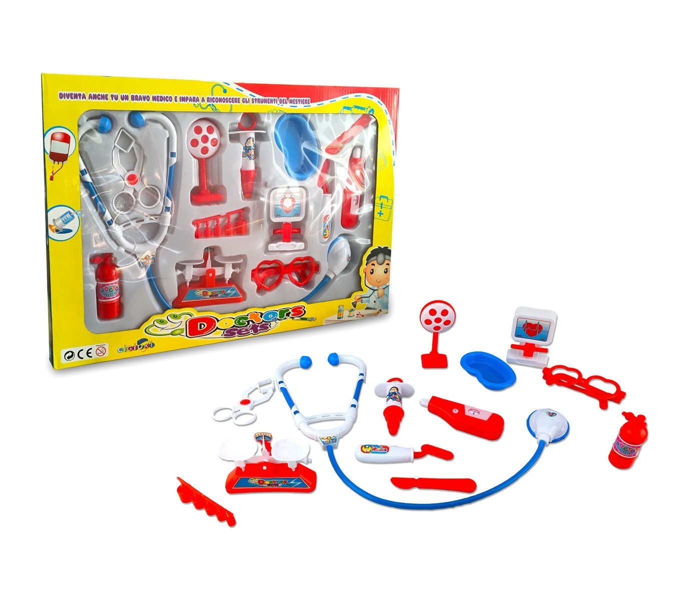 100424 Playset docteur avec 13 accessoires fantastiques jeu éducatif 