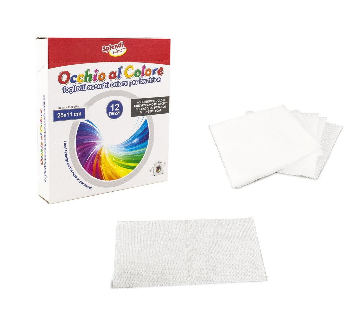 627326 Paquet de 12 lingettes anti-décoloration 25 x 11 cm pour machine à laver 